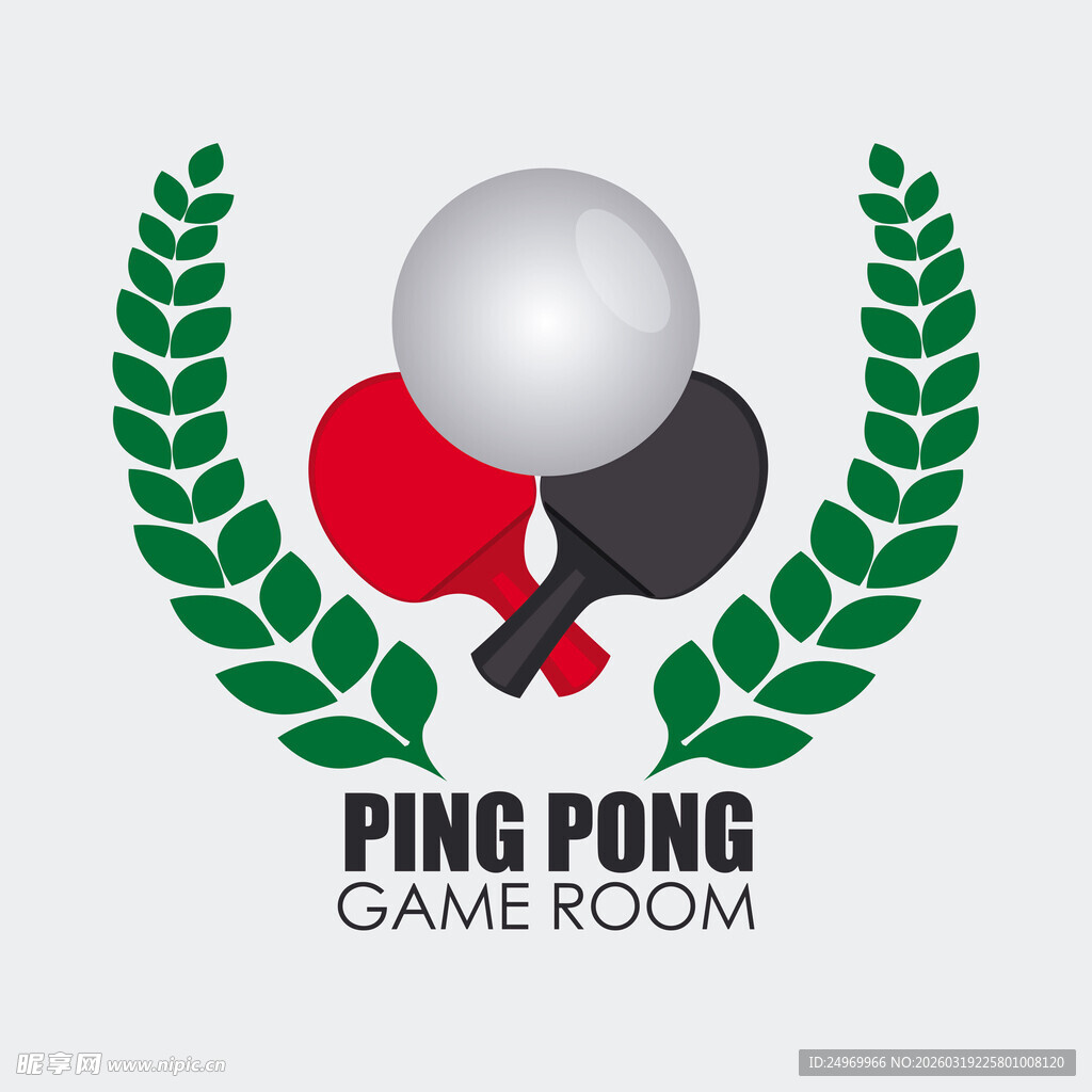 乒乓球游戏室标志设计