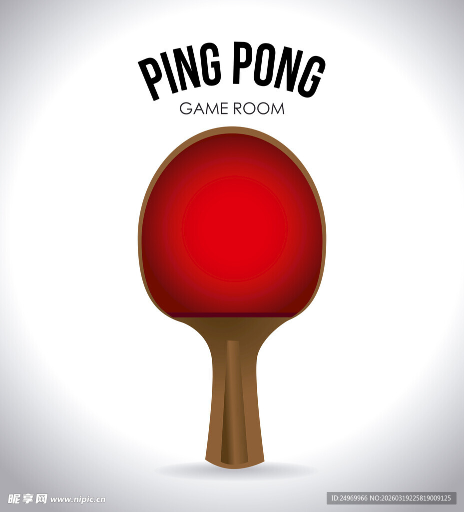 红色乒乓球拍形象设计