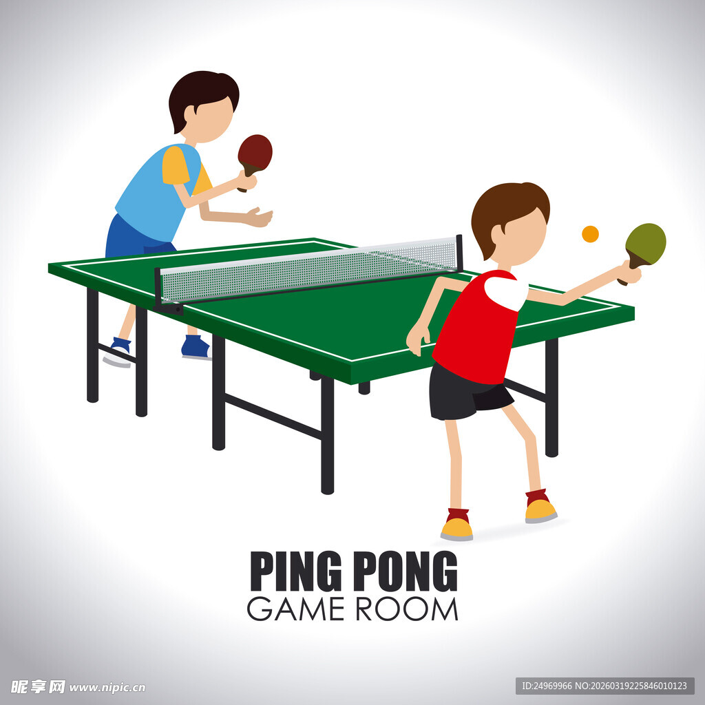 儿童打乒乓球场景