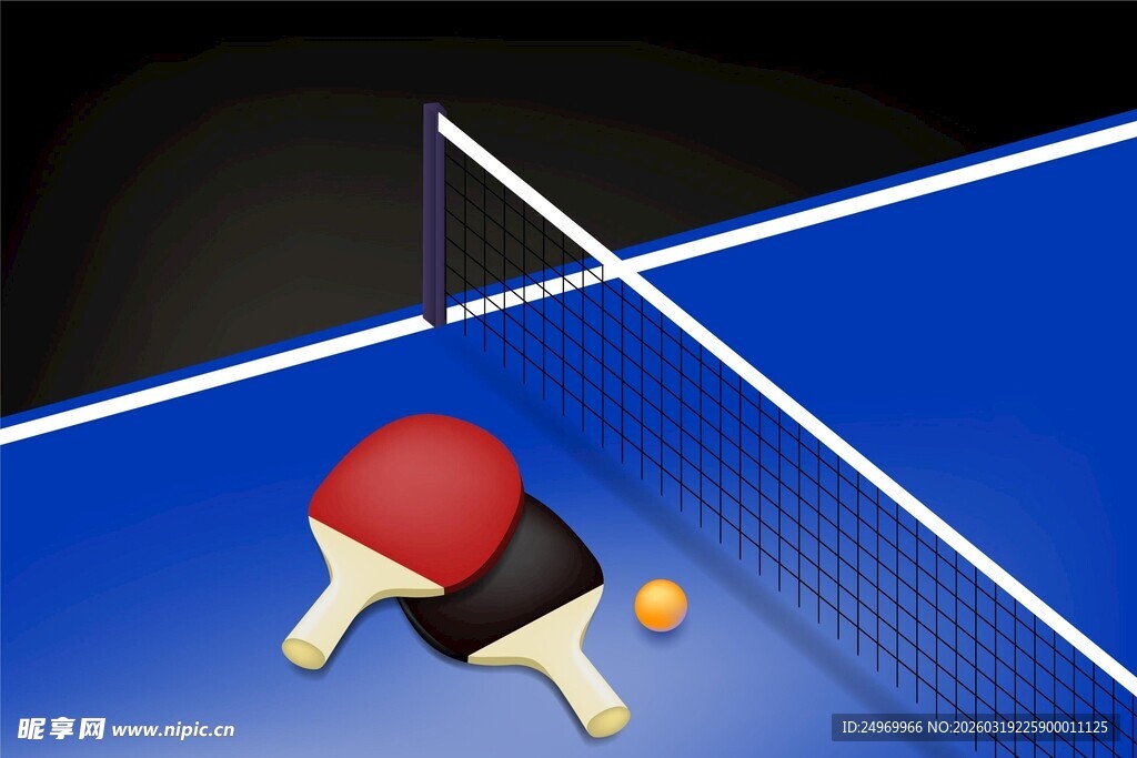 桌上乒乓球场景