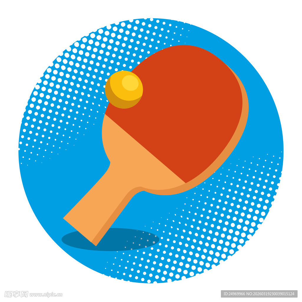 乒乓球拍与球图案