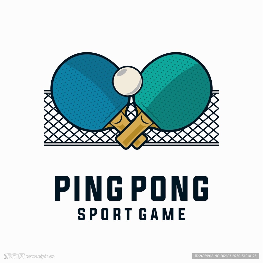 简约风乒乓球运动图标
