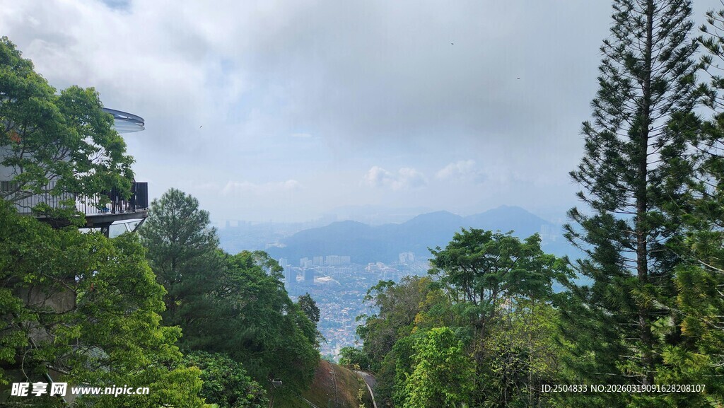 山林间远眺的开阔景致