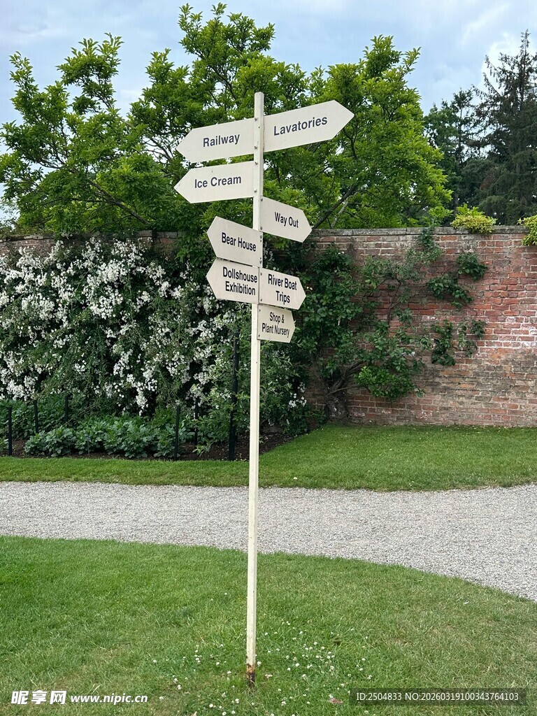 户外多方向指示路标