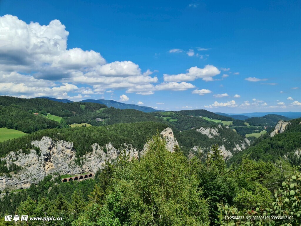 壮丽山峦与葱郁森林景观