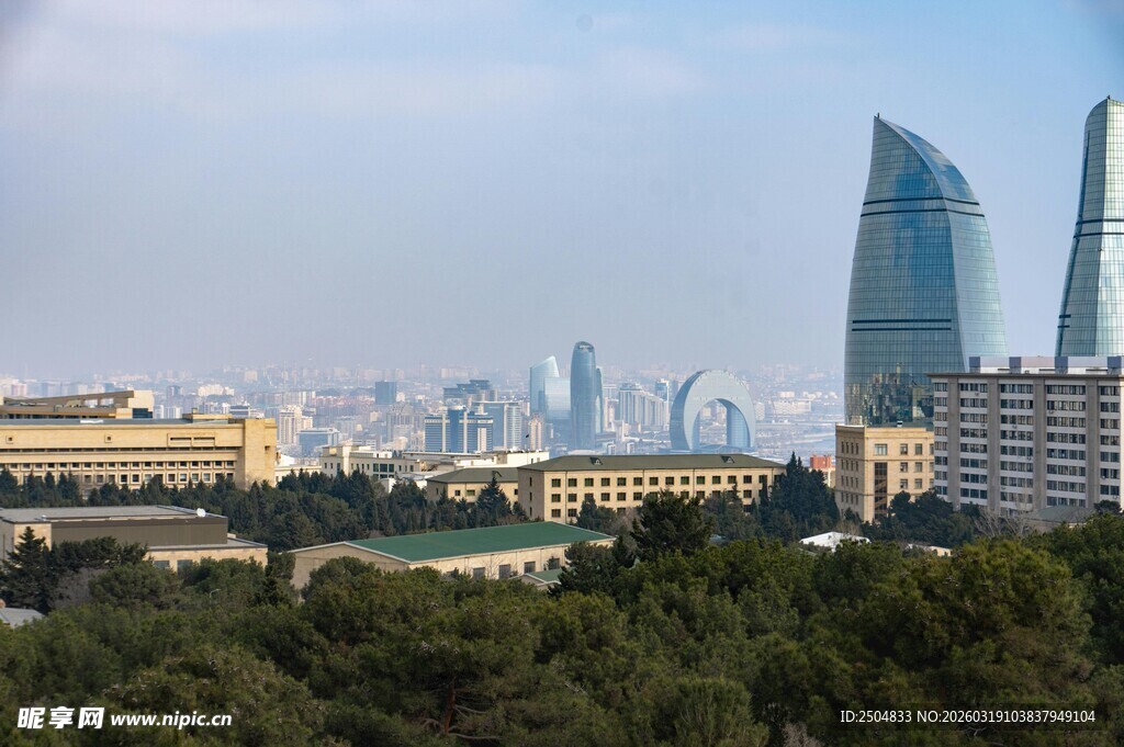 巴库城市天际线景观