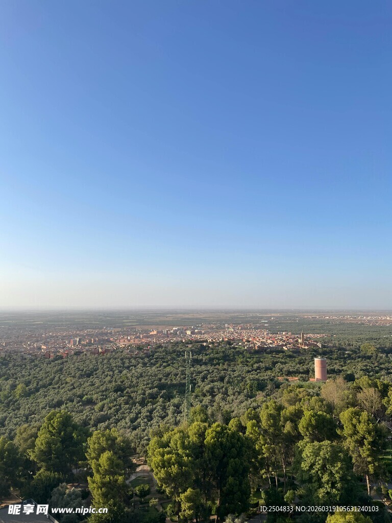 俯瞰葱郁山林与开阔远景
