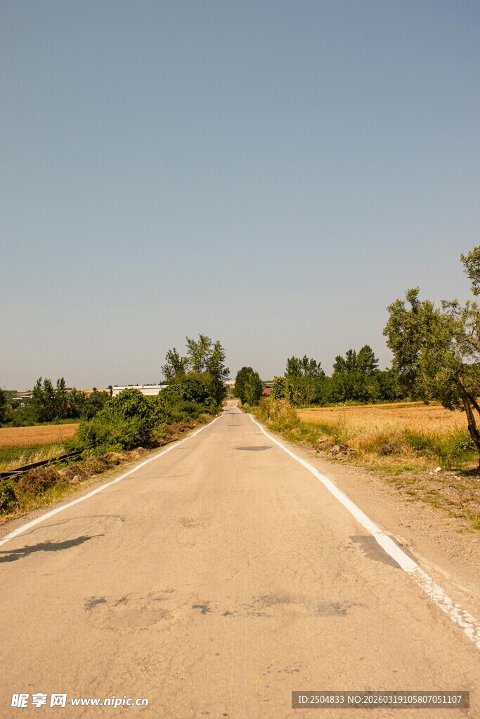 乡间土路延伸向远方