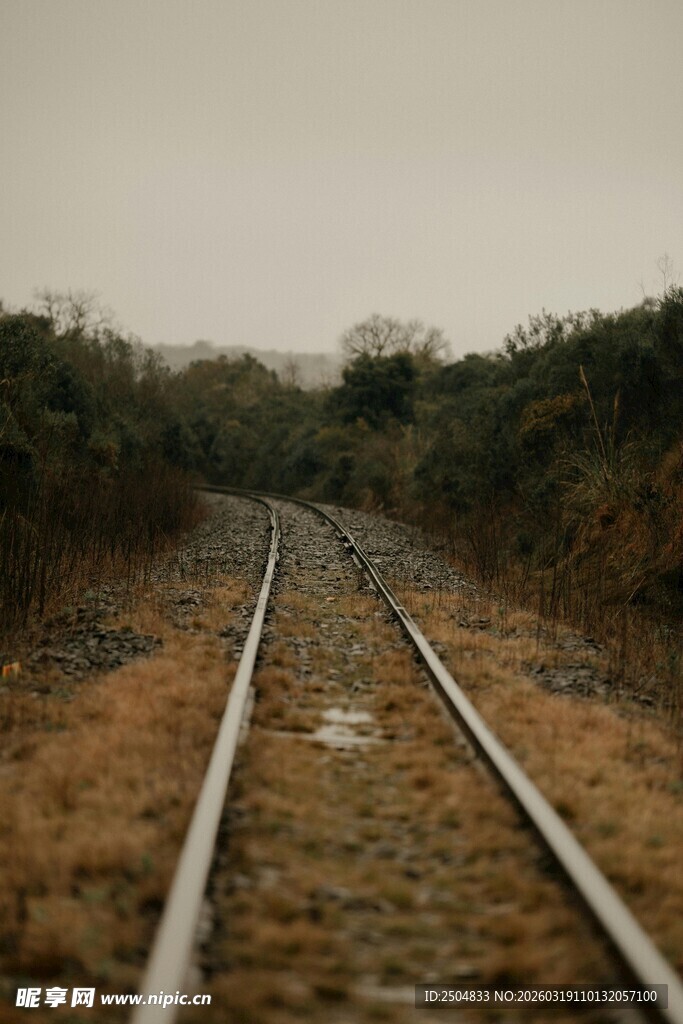 延伸向远方的孤寂铁轨
