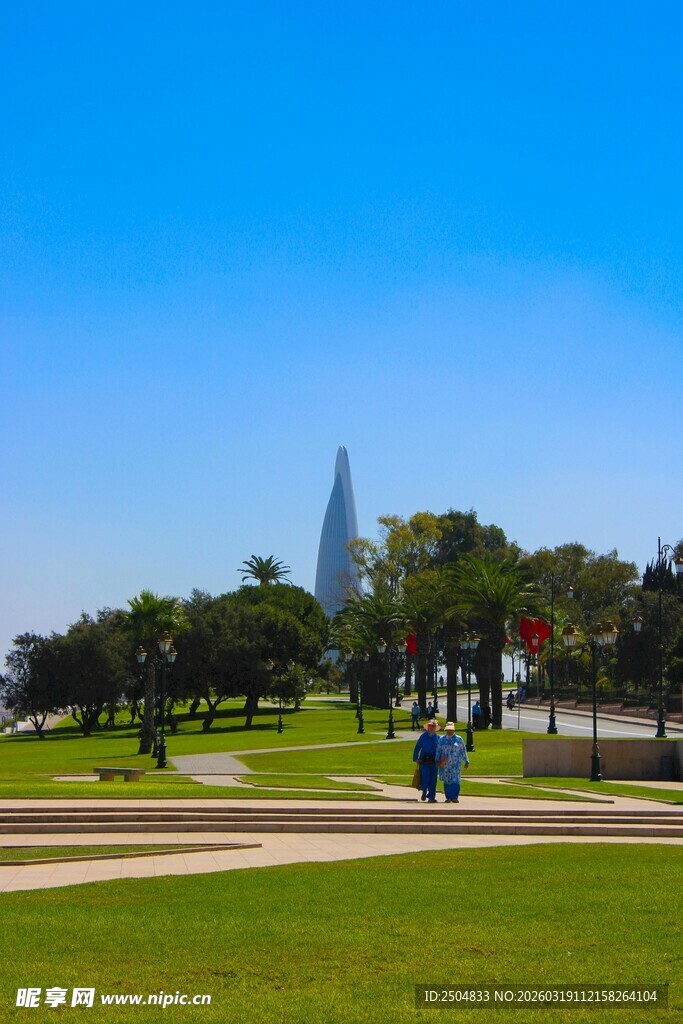 公园美景中的休闲场景