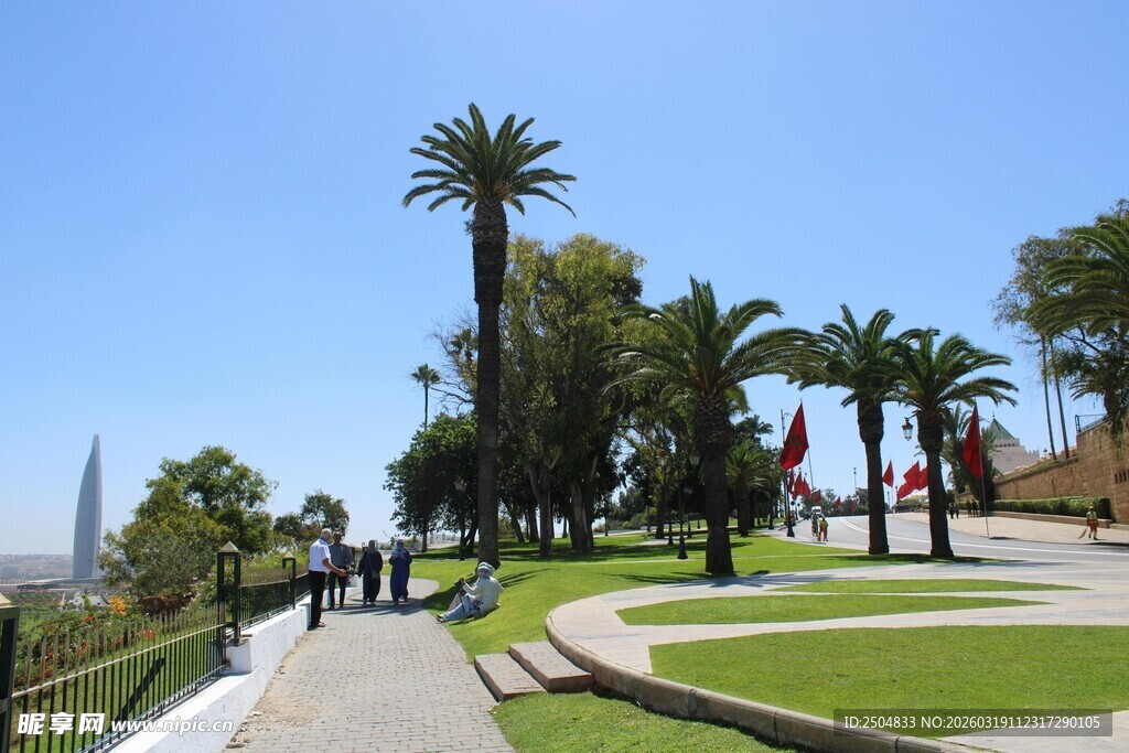 城市公园中的休闲步道