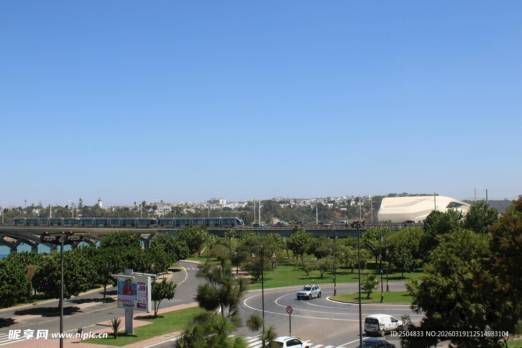 城市户外景观远景