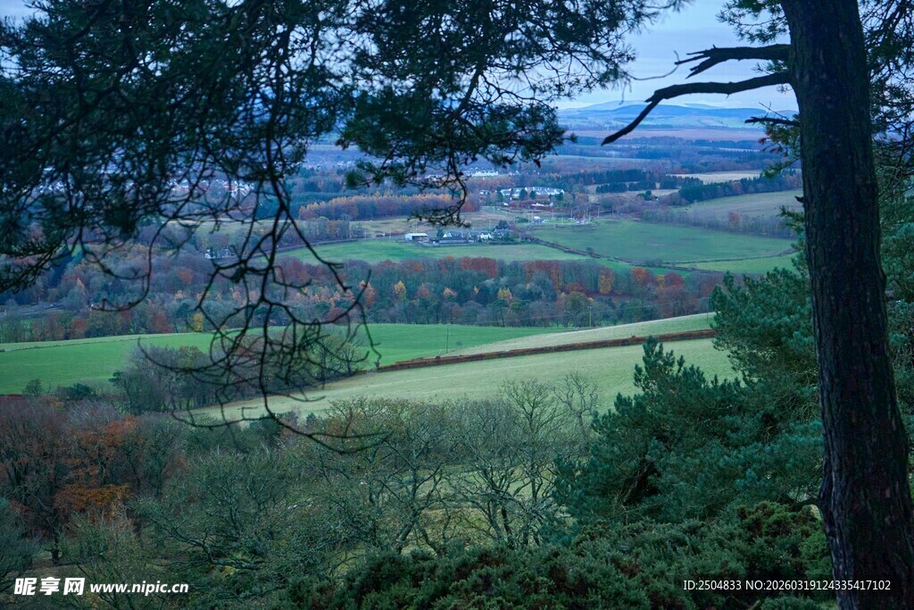 俯瞰田园风光美景