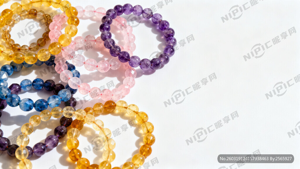 黄晶粉晶紫晶蓝宝等很多种手串随