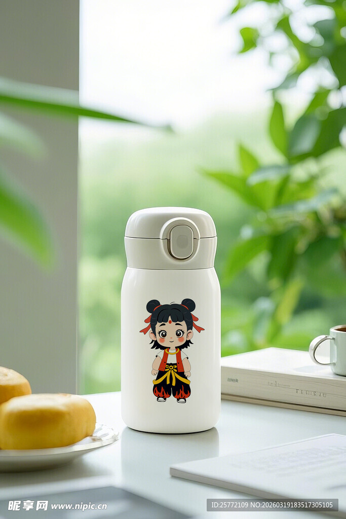 可爱卡通图案便携保温杯