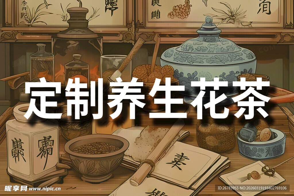 定制养生花茶传统雅致风