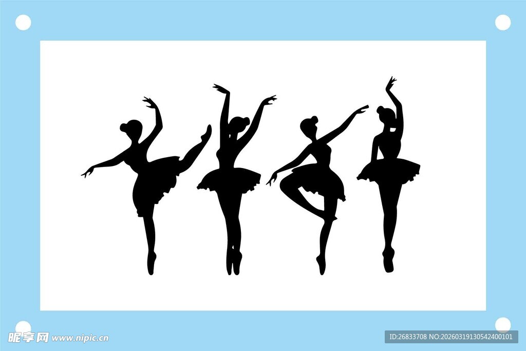 芭蕾舞者剪影素材