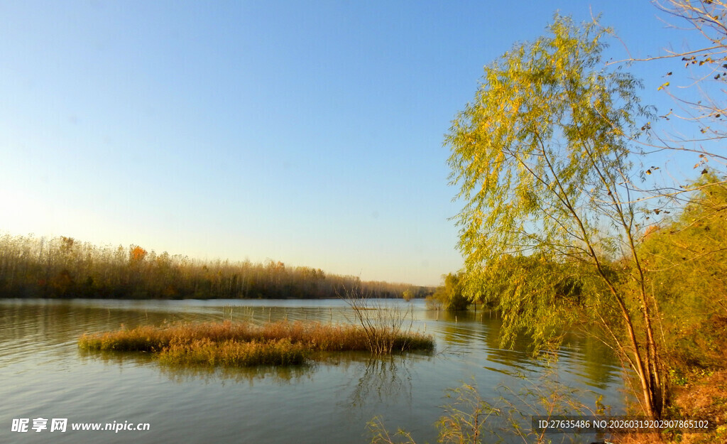 湖畔秋景