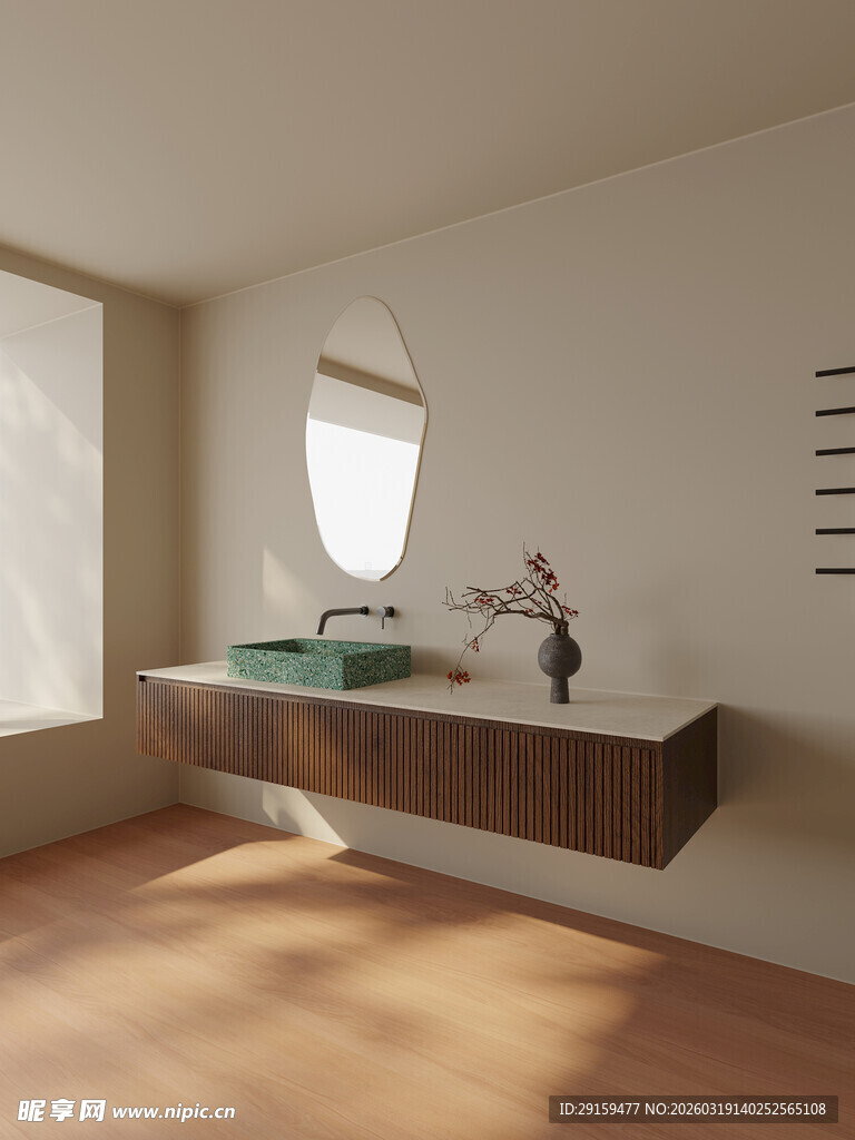 简约现代风格的室内洗手台