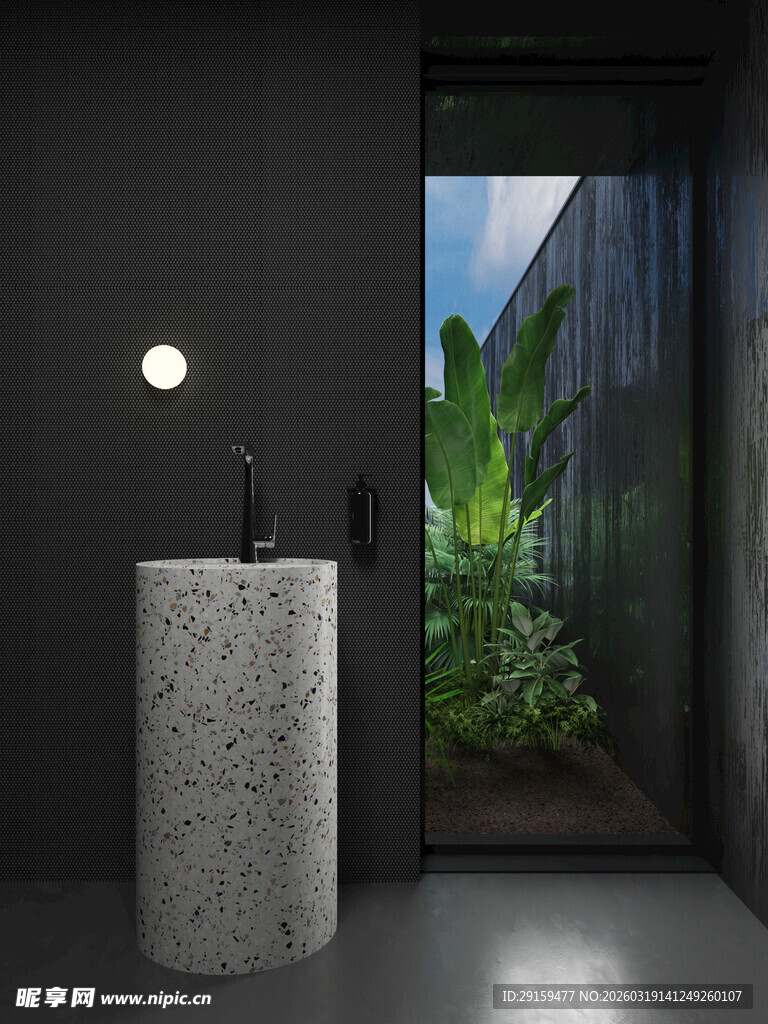 现代风室内与绿植景观