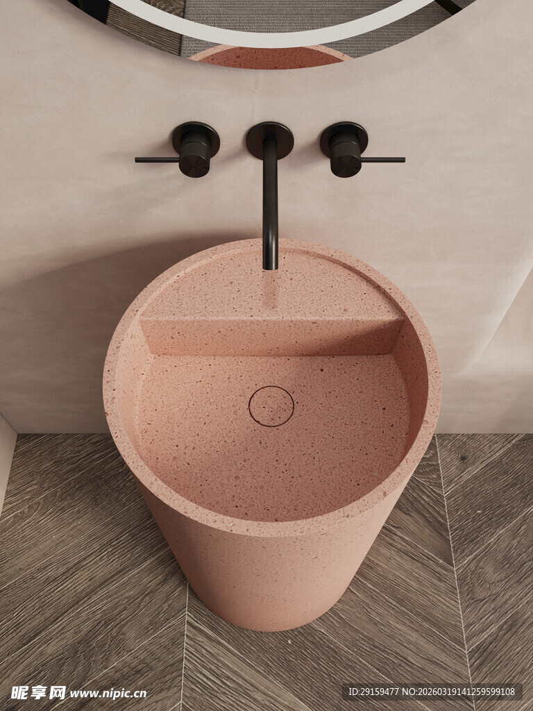 粉色洗手盆