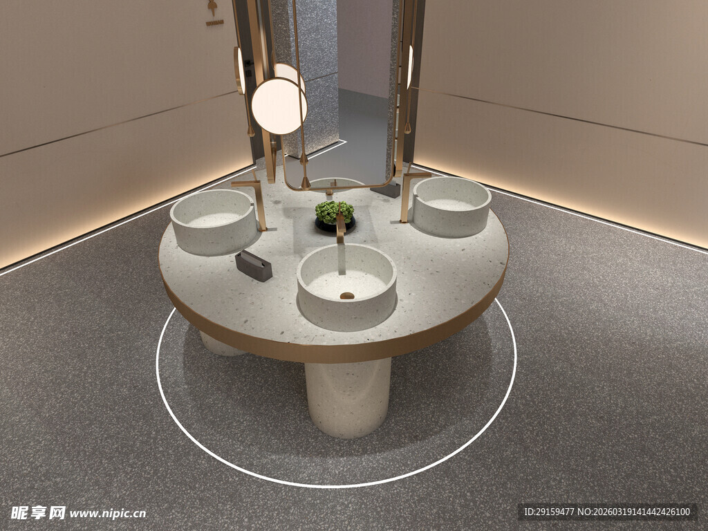 现代简约圆形餐桌布置