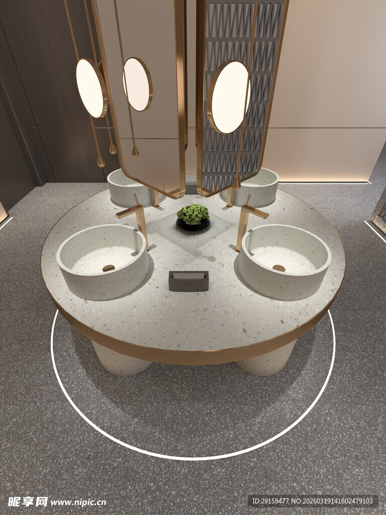 现代双盆洗手台设计