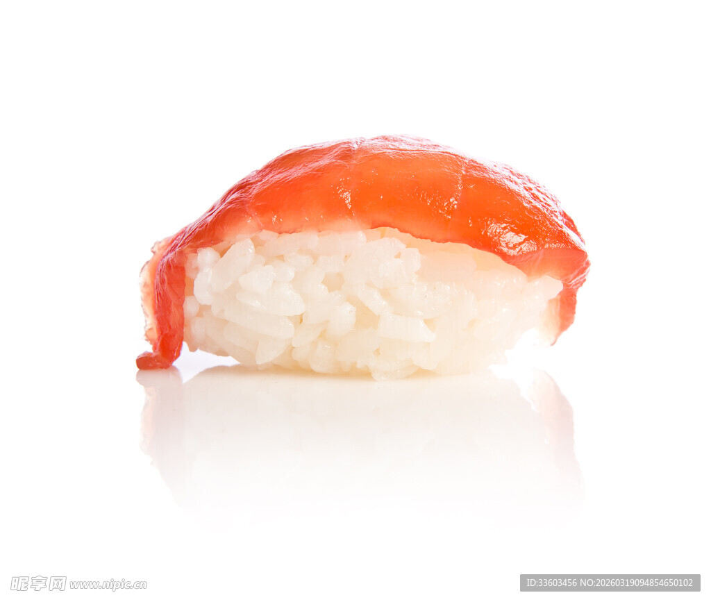 单个鲜虾寿司特写