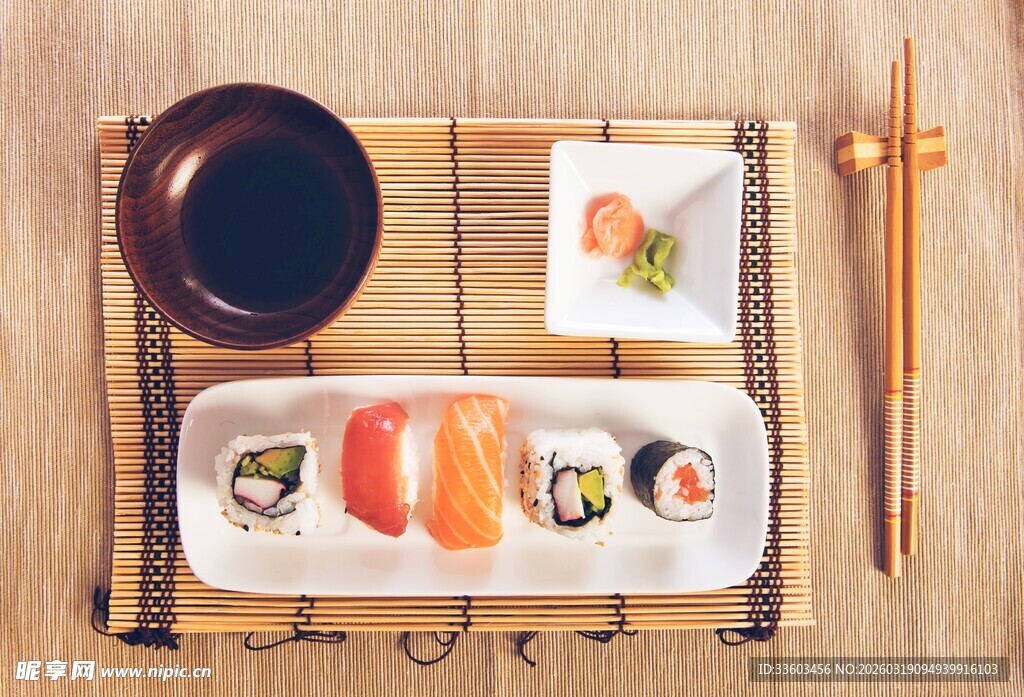 精致寿司摆盘