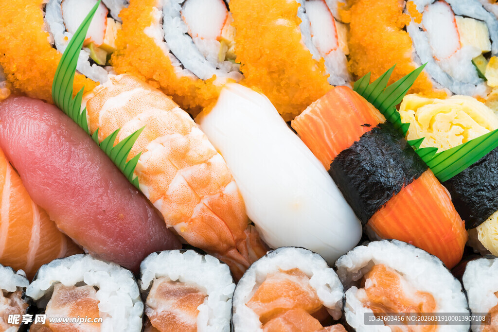 多样美味寿司拼盘