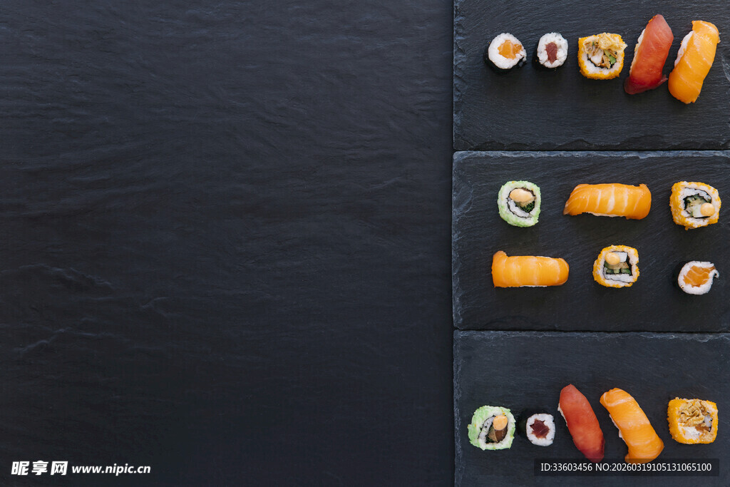 精致寿司摆盘展示