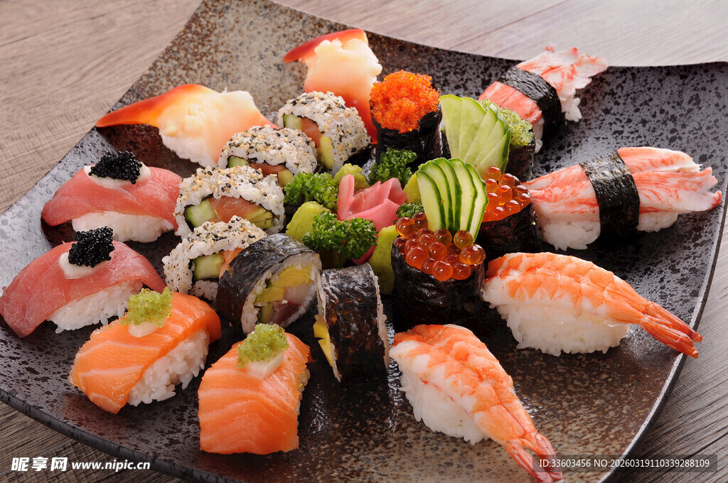 美味多样寿司拼盘