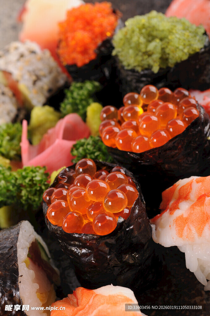美味多样寿司拼盘