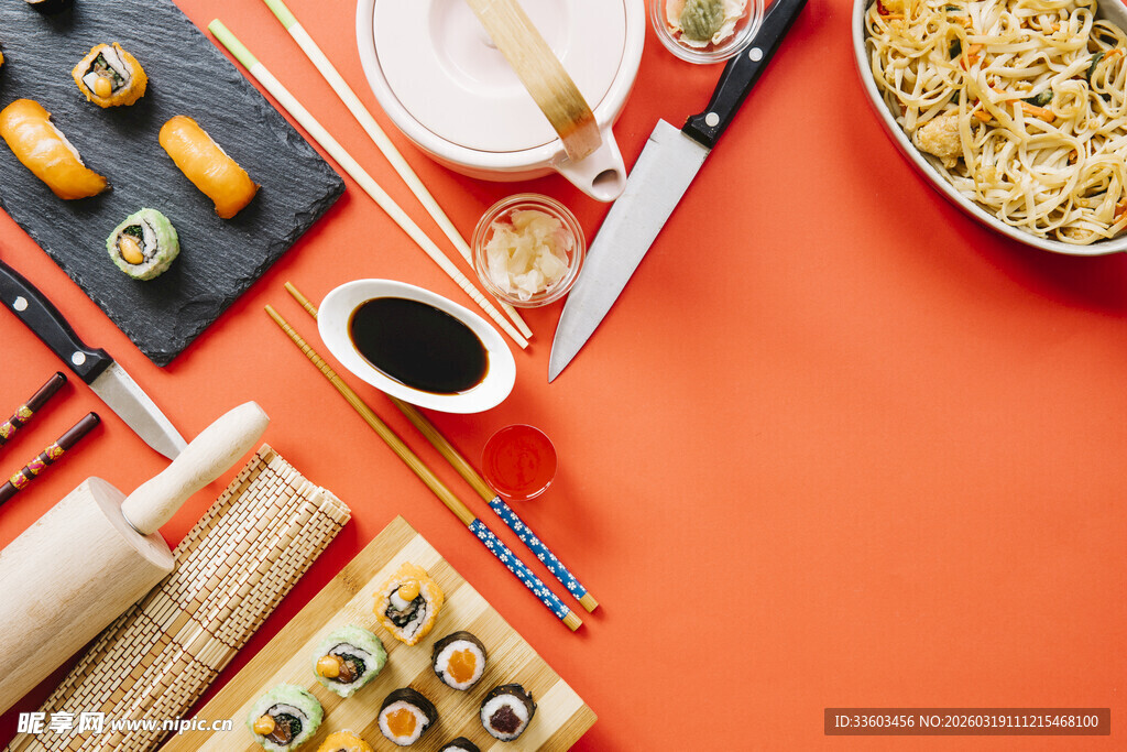 多彩日式美食摆盘展示