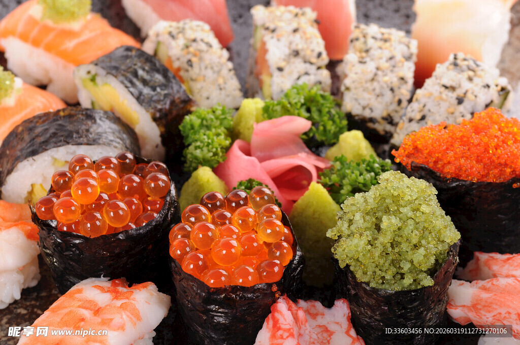 多样美味寿司拼盘