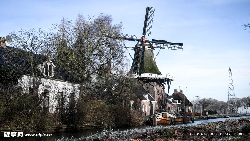 荷兰风车景观