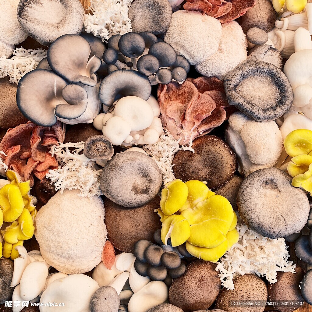 多彩蘑菇与石子的微观世界