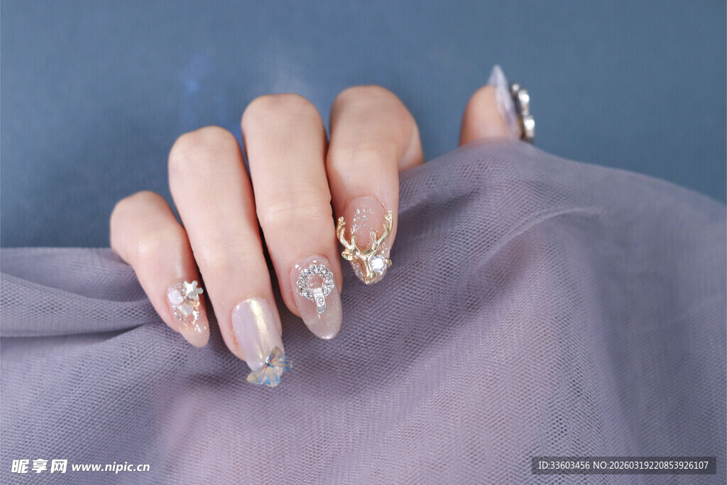 闪亮长款美甲展示