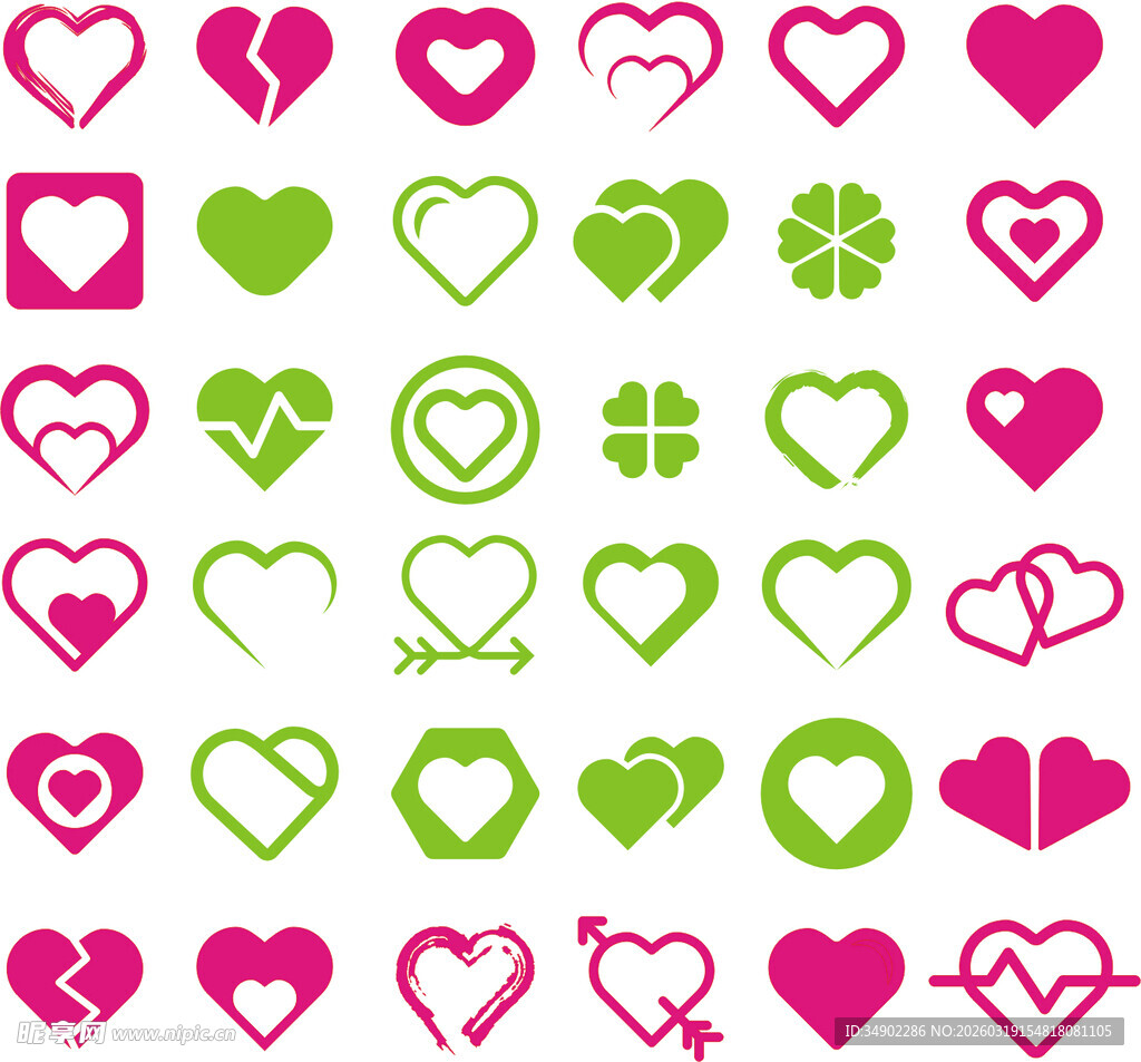 多彩爱心图案