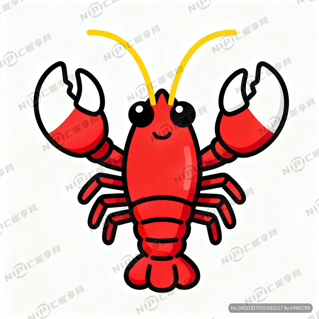 企业龙虾 全身 无背景色