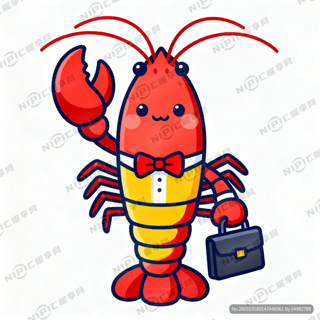 企业龙虾 全身 无背景色