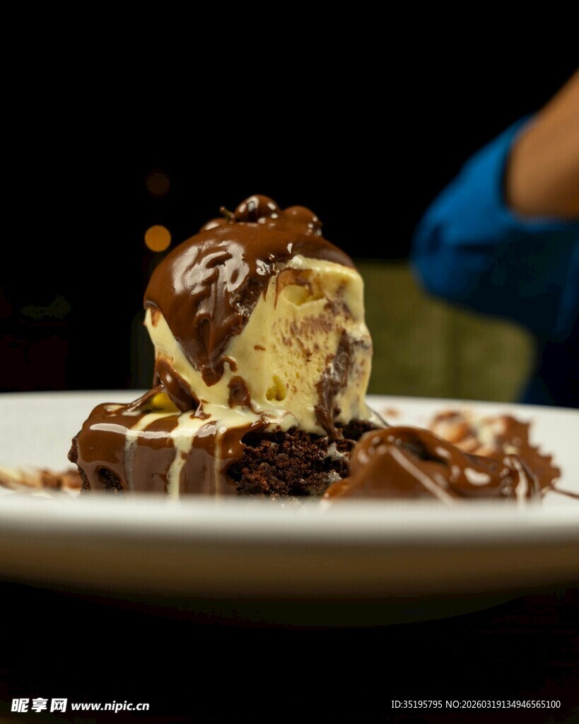 美味巧克力蛋糕特写