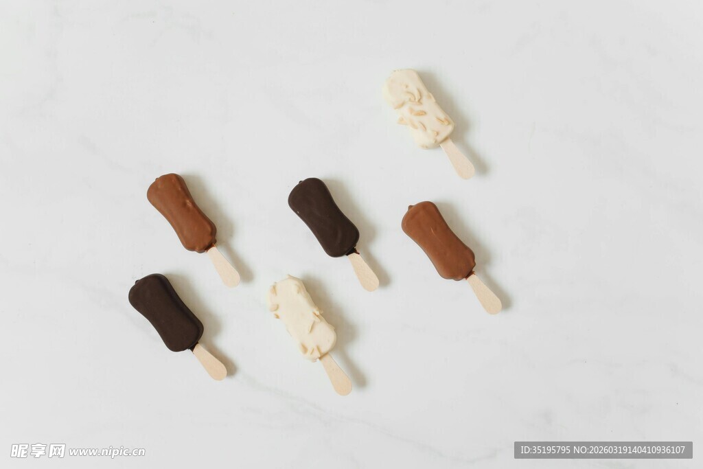 多样冰棍排列展示