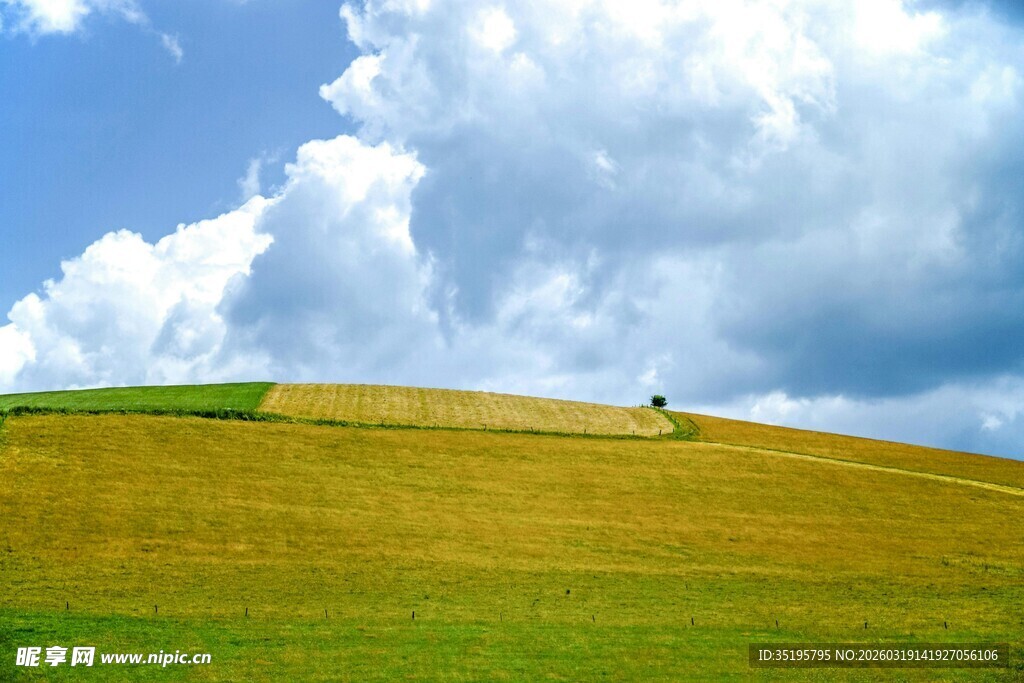 草原风光一人漫步天际