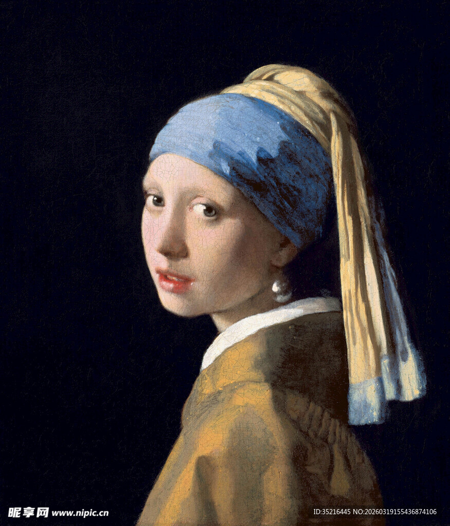 戴珍珠耳环的少女画像