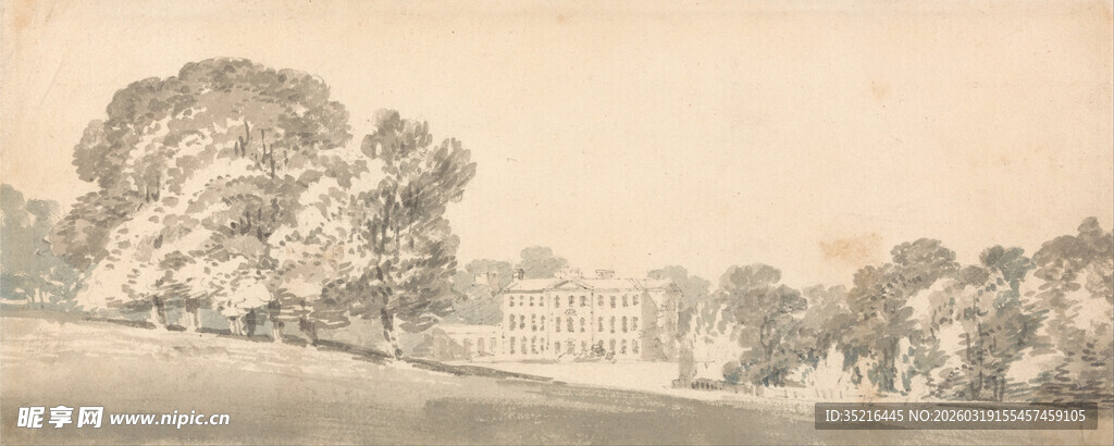 古典风景素描画