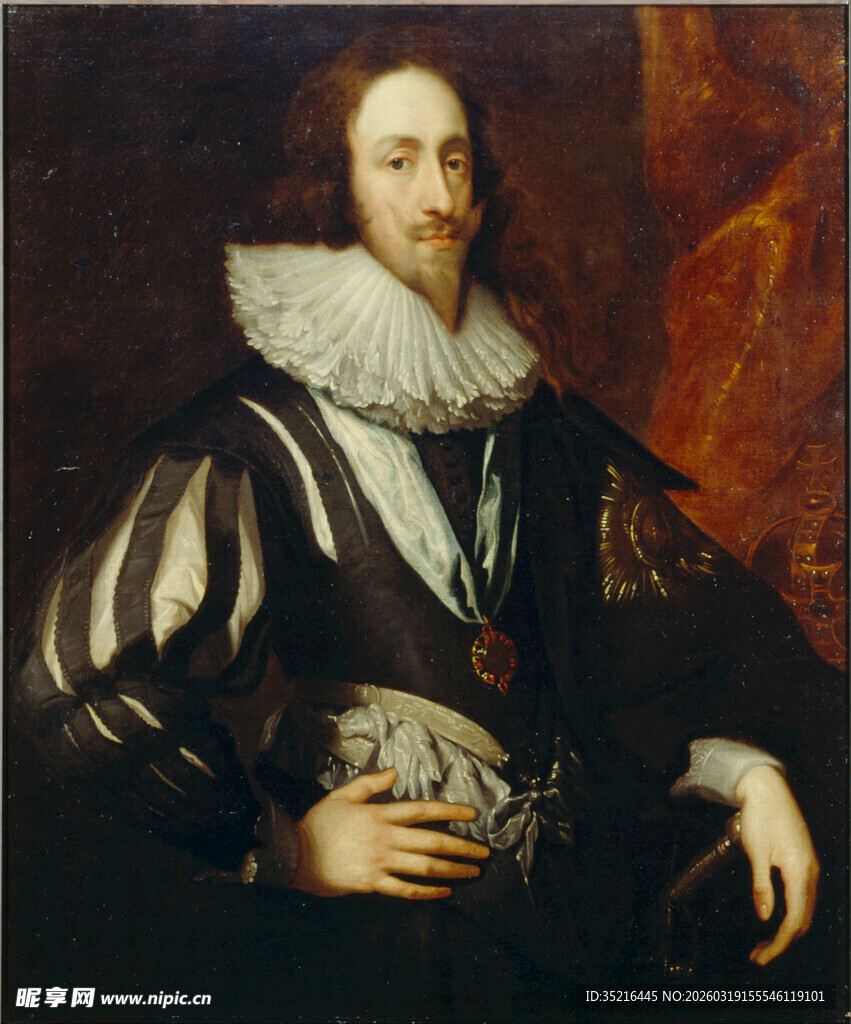 古典服饰男子肖像画