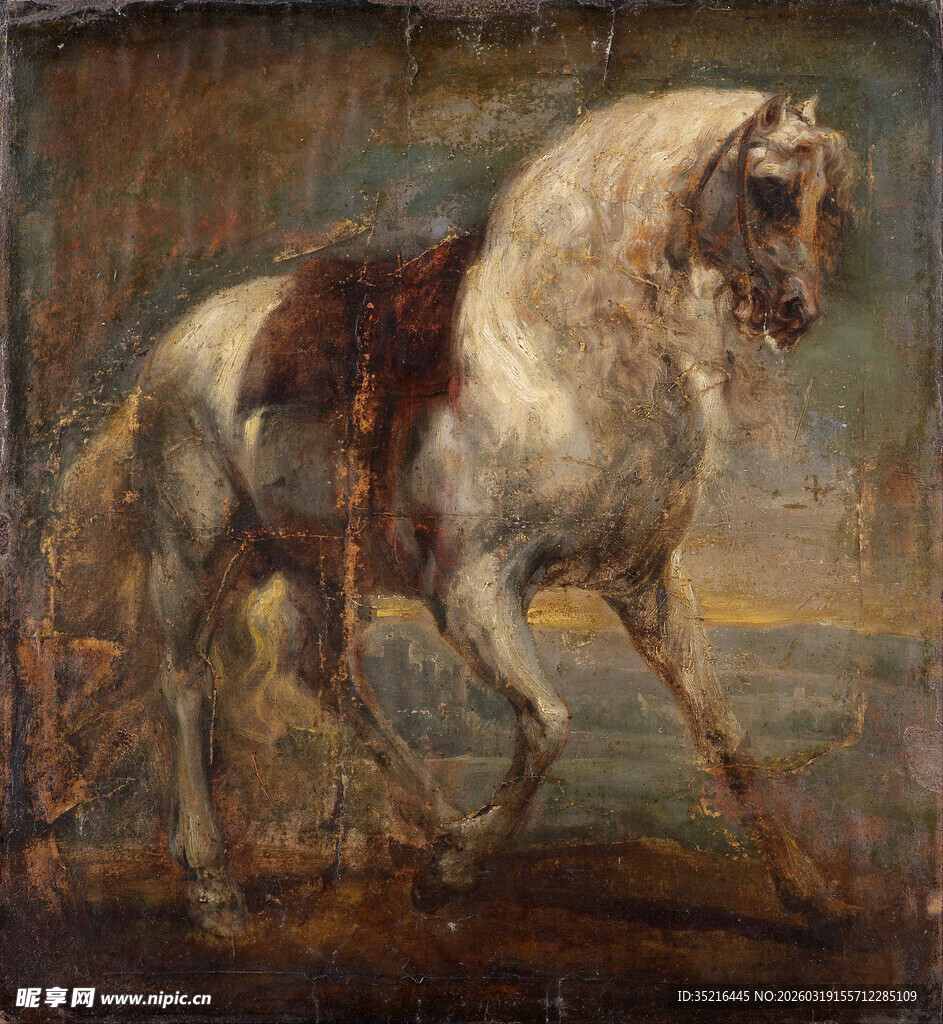 古典油画中的白马