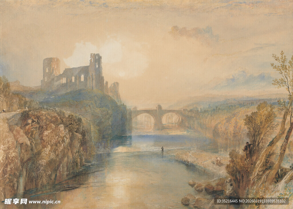 河畔城堡风景图