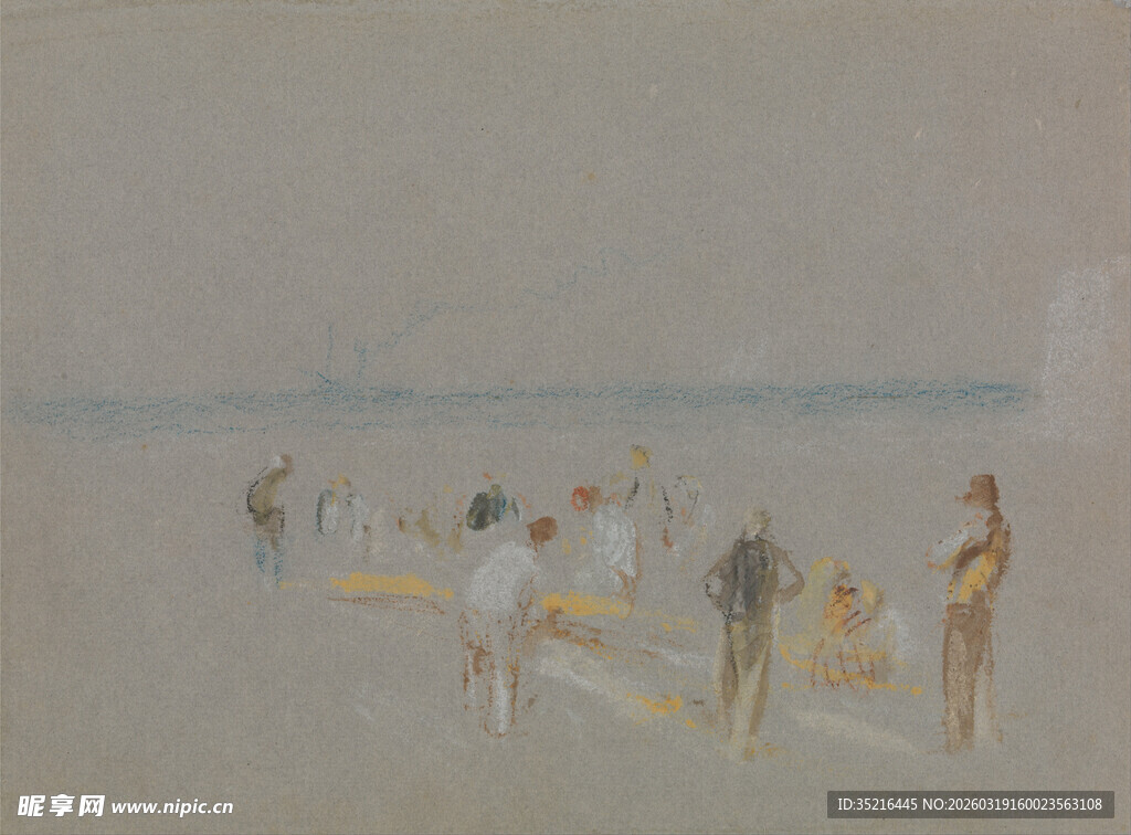 海滩上的休闲人群